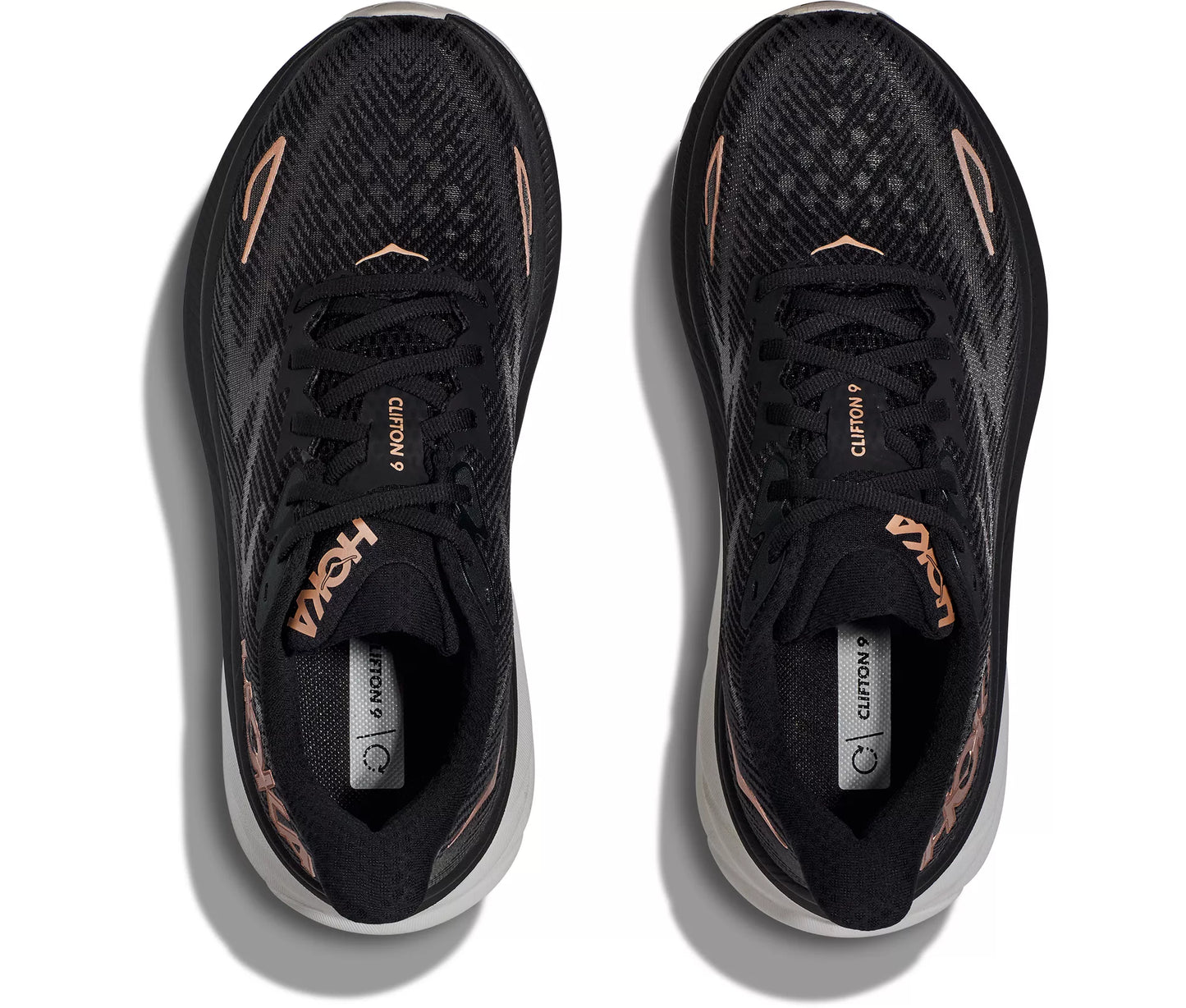 HOKA Clifton 9 Black Rose Gold