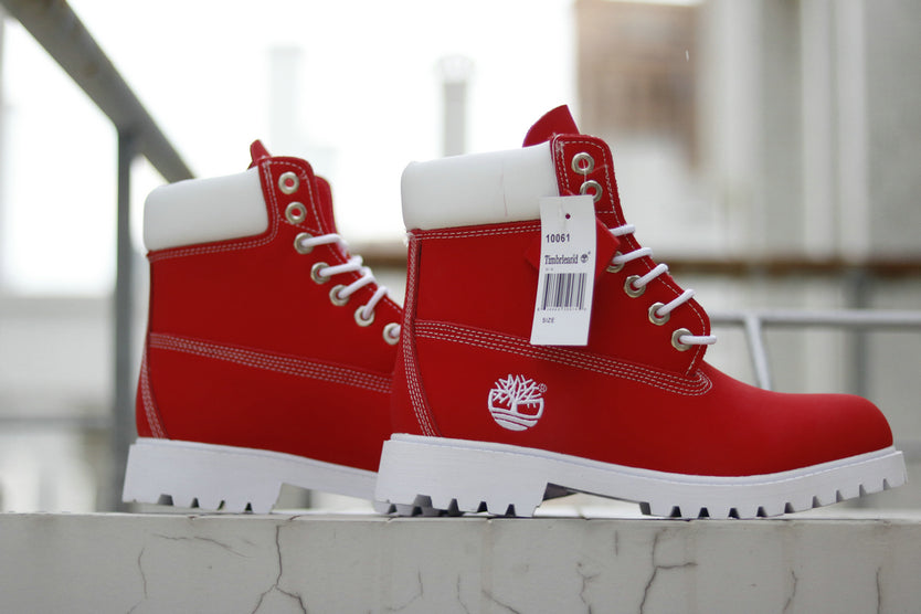 Scarlet Red Timberlands