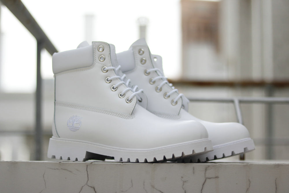 Charm White Timberlands