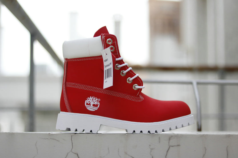 Scarlet Red Timberlands